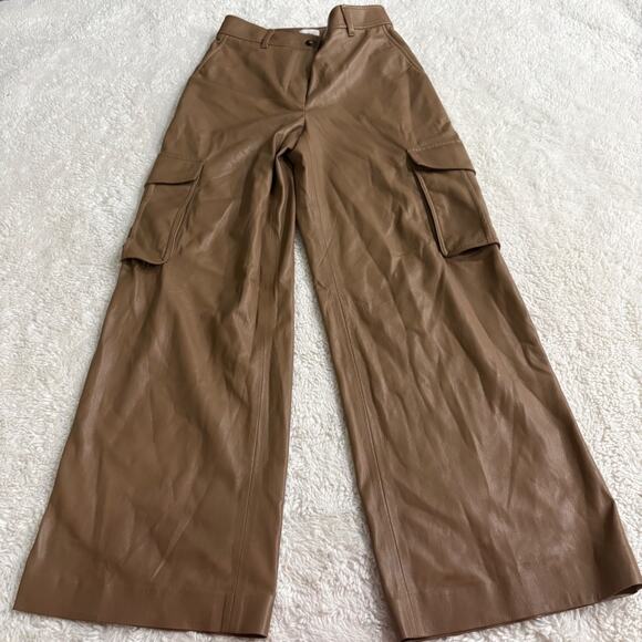 Aritzia Pants - Aritza Wilfred Bridger Cargo Pant 4 Vegan Brown Leather Grunge City College
